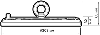 подвесной led светильник Jazzway PHB UFO 10 200w 5000K 90° IP65 - размеры