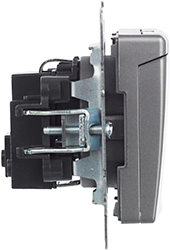 розетка 1-местная IEK РСбш10-3-БрС Brite - вид сбоку