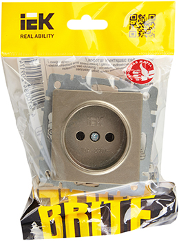 розетка 1-местная IEK РС10-1-0-БрШ Brite - упаковка