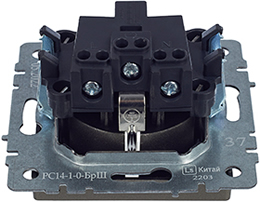 розетка 1-местная IEK РС14-1-0-БрШ Brite - вид с тыльной стороны