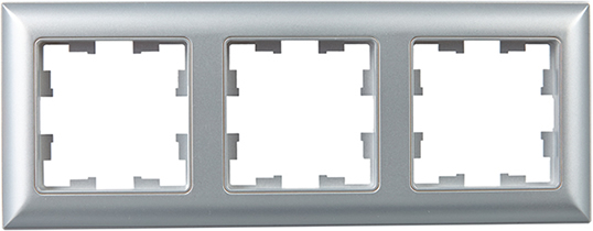 рамка 3-постовая IEK РУ-3-Бр Brite алюминий / алюминий - внешний вид