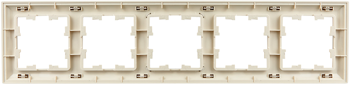 рамка 5-постовая IEK РУ-5-Бр Brite бежевый / шампань - вид с тыльной стороны