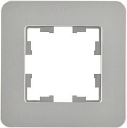 рамка 1-постовая IEK РУ-1-1-Бр металл алюминий RE Brite - внешний вид