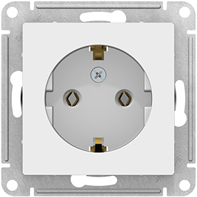 розетка 1-местная Systeme Electric AtlasDesign, з/к, лотос - внешний вид
