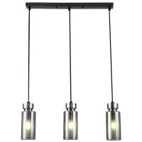 купить Светильник подвес 3*15Вт E14 никель цилиндр дымчатый  в Чебоксарах Светильник подвес 3*15Вт E14 никель цилиндр дымчатый