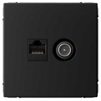 купить АртГэллери карбон розетка RJ45+TV скрытая 2-ая  в Чебоксарах АртГэллери карбон розетка RJ45+TV скрытая 2-ая