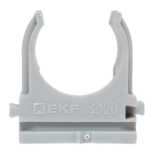 купить Держатель для трубы 20мм серый 100шт EKF  в Чебоксарах Держатель для трубы 20мм серый 100шт EKF
