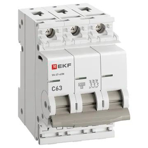 Автомат 3Р 63А C 4,5кА ВА47-63N EKF PROxima