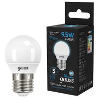 купить Лампа шар свд Е27 9,5Вт 6500К 950лм G45 матовый Gauss  в Чебоксарах Лампа шар свд Е27 9,5Вт 6500К 950лм G45 матовый Gauss