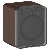 AtlasDesign Profi54 коричневый розетка открытая 1-мест заземление шторки IP54 