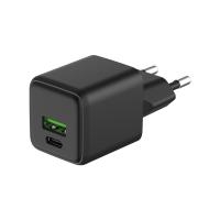 купить Сетевое зарядное устройство с двумя портами USB-A и USB-C, 20Вт GaN черный  REXANT в Чебоксарах Сетевое зарядное устройство с двумя портами USB-A и USB-C, 20Вт GaN черный  REXANT