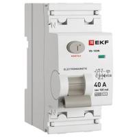 Выключатель дифференциального тока ВД-100N 2P 40А 100мА тип AC эл-мех 6кА PROXIMA EKF