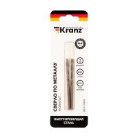 купить Сверло по металлу 3,0мм кобальт KRANZ 2 шт. в блистере в Чебоксарах Сверло по металлу 3,0мм кобальт KRANZ 2 шт. в блистере