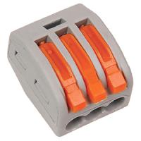 купить Клемма 3*4,0мм2 с рычажком серый  4шт в Чебоксарах Клемма 3*4,0мм2 с рычажком серый  4шт