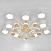 купить Светильник потолочный (люстра) 10*15Вт GX53 белый/дерево в Чебоксарах Светильник потолочный (люстра) 10*15Вт GX53 белый/дерево