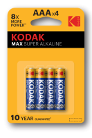 купить Батарейка AAA(мизинчик) алкалиновая BL4 Kodak Max  в Чебоксарах Батарейка AAA(мизинчик) алкалиновая BL4 Kodak Max