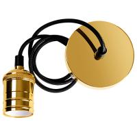 Патрон подвесной E27 пластик/металл со шнуром 1м золото Jazzway RETRO