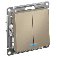 AtlasDesign шампань выключатель 2кл с подсветкой скрытая 10А IP20 