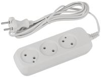 Удлинитель 3-мест 1,5м ШВВП 2*0,75 белый ЭРА  Greenline