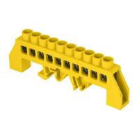 купить Шина нулевая 8*12 10групп комбинированный DIN-изолятор типа "Стойка" желтый на DIN-рейку/монтажную п в Чебоксарах Шина нулевая 8*12 10групп комбинированный DIN-изолятор типа "Стойка" желтый на DIN-рейку/монтажную п