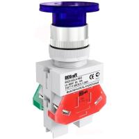 Выкл. кноп. грибок AELA D22 СИНИЙ неон 220В ВК-22