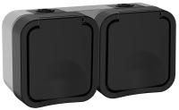 купить TORS Розетка 2-ая с з/к кр. гориз. 16А IP55 TS122 графит IEK в Чебоксарах TORS Розетка 2-ая с з/к кр. гориз. 16А IP55 TS122 графит IEK