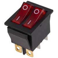 купить Переключатель ON-OFF 15А 250В индикатор красный двойной в Чебоксарах Переключатель ON-OFF 15А 250В индикатор красный двойной