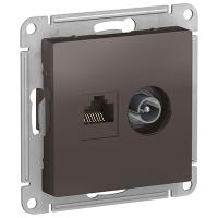 купить Атлас мокко розетка RJ45+TV скрытая 2-ая  в Чебоксарах Атлас мокко розетка RJ45+TV скрытая 2-ая