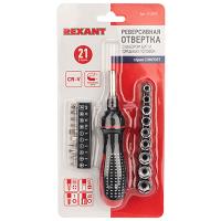 купить Отвертка реверсивная головки/биты 21 предм Rexant в Чебоксарах Отвертка реверсивная головки/биты 21 предм Rexant