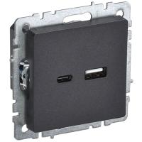 купить Брайт черный розетка USB A+C скрытая 2-ая  в Чебоксарах Брайт черный розетка USB A+C скрытая 2-ая