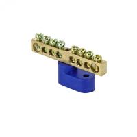 купить Шина нулевая 6*9 8групп 1 угловой изолятор синий винтовой по центру EKF в Чебоксарах Шина нулевая 6*9 8групп 1 угловой изолятор синий винтовой по центру EKF