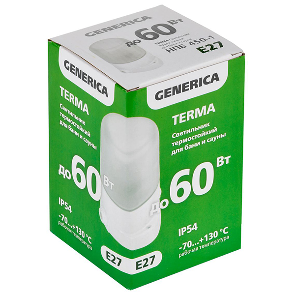 Светильник НПП 60Вт Е27 цилиндр белый IP54 TERMA GENERICA (IEK) прямой. сауна+125 керамика