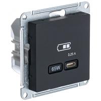 купить Атлас карбон розетка USB скрытая 1-ая тип-C 65Вт в Чебоксарах Атлас карбон розетка USB скрытая 1-ая тип-C 65Вт