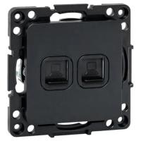 купить Стокгольм черный механизм RJ45 2x8(8) скрытая 2-ая  в Чебоксарах Стокгольм черный механизм RJ45 2x8(8) скрытая 2-ая