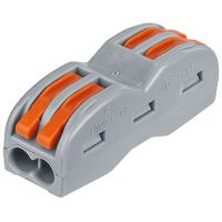 Клемма 4*4,0мм2 с рычажком серый 2шт проходная