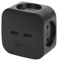 купить Разветвитель электрический ЭРА SP-4-USB-B на 4 розетки + 2xUSB 2400mA, без заземл 10А (черный)¶ в Чебоксарах Разветвитель электрический ЭРА SP-4-USB-B на 4 розетки + 2xUSB 2400mA, без заземл 10А (черный)¶