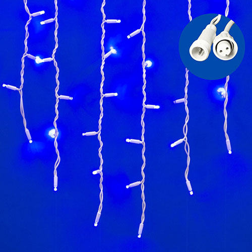 купить Гирлянда бахрома 3*0,7м синий 200свд IP67 белый провод эффект мерцания каучук в Чебоксарах Гирлянда бахрома 3*0,7м синий 200свд IP67 белый провод эффект мерцания каучук