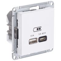 купить Атлас лотос розетка USB A+C скрытая 2-ая 45Вт в Чебоксарах Атлас лотос розетка USB A+C скрытая 2-ая 45Вт