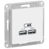 купить Атлас лотос розетка USB A+A скрытая 2-ая  в Чебоксарах Атлас лотос розетка USB A+A скрытая 2-ая