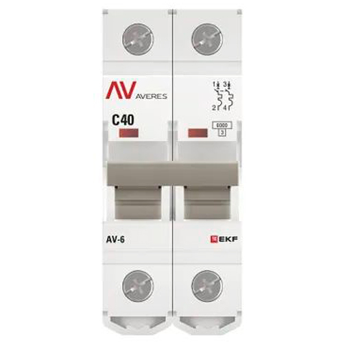 купить Автомат 2Р 40А C 6кА AV-6 EKF Averes  в Чебоксарах Автомат 2Р 40А C 6кА AV-6 EKF Averes