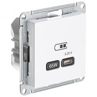 купить Атлас белый розетка USB скрытая 1-ая тип-C 65Вт в Чебоксарах Атлас белый розетка USB скрытая 1-ая тип-C 65Вт