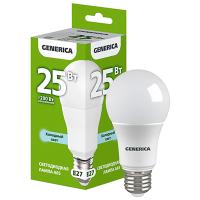 купить Лампа светодиодная 220В Е27 25Вт 6500К 2500лм стандарт A65 матовая GENERICA (IEK)  в Чебоксарах Лампа светодиодная 220В Е27 25Вт 6500К 2500лм стандарт A65 матовая GENERICA (IEK)