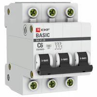 Автомат 3Р 6А C 4,5кА ВА47-29 EKF Basic 