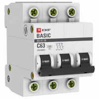 купить Автомат 3Р 63А C 4,5кА ВА47-29 EKF Basic  в Чебоксарах Автомат 3Р 63А C 4,5кА ВА47-29 EKF Basic