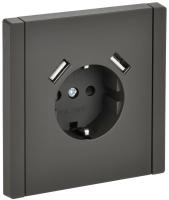 купить Фортепиано серый розетка скрытая 1-мест заземление шторки USB IP20 3,1А в Чебоксарах Фортепиано серый розетка скрытая 1-мест заземление шторки USB IP20 3,1А
