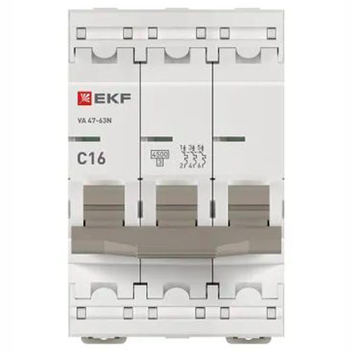 Автомат 3Р 16А C 4,5кА ВА47-63N EKF PROxima