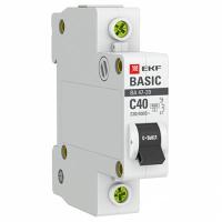 Автомат 1Р 40А C 4,5кА ВА47-29 EKF Basic 