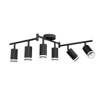 Светильник настенный (спот) 6*35Вт GU10 черный поворотный Jazzway белый декор, пов.корпус