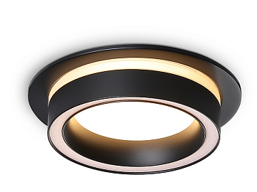 купить Светильник точечный GX53 круг черный встраиваемый Ambrella в Чебоксарах Светильник точечный GX53 круг черный встраиваемый Ambrella