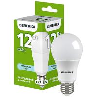 купить Лампа светодиодная 220В Е27 12Вт 6500К 1200лм стандарт A60 матовая GENERICA (IEK)  в Чебоксарах Лампа светодиодная 220В Е27 12Вт 6500К 1200лм стандарт A60 матовая GENERICA (IEK)